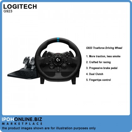 Logitech G923 Racing Wheel and Pedals for PlayStation 5/PlayStation 4 and PC Featuring Trueforce